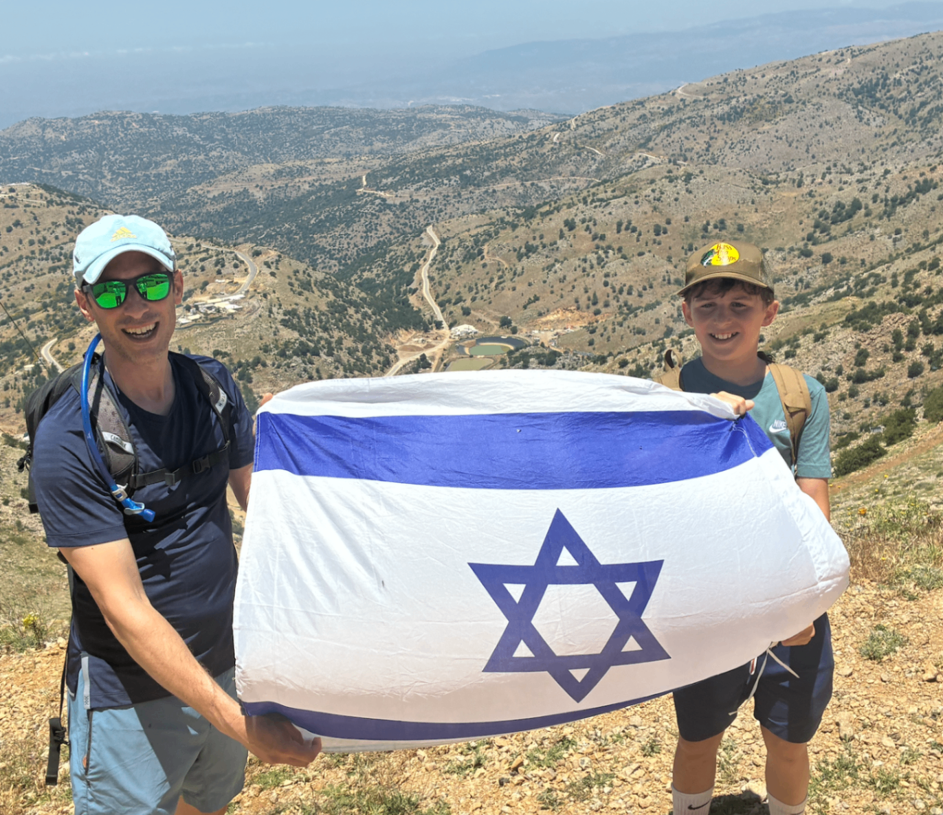 Father-son hike in the Jerusalem mountains