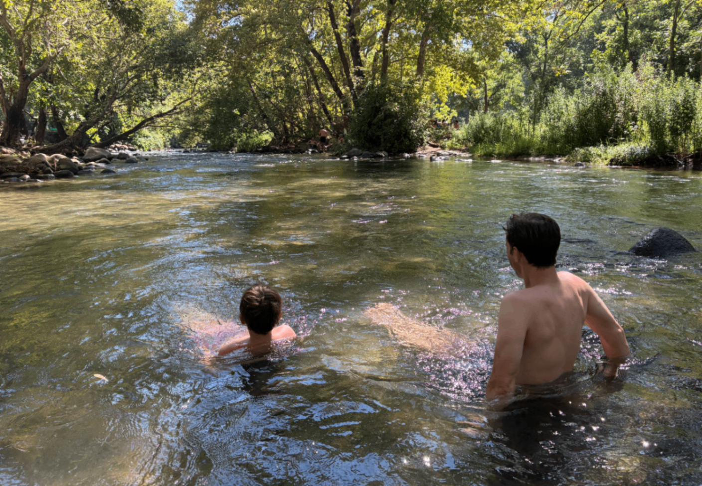 Father-son cooking in nature in the Jerusalem Hills